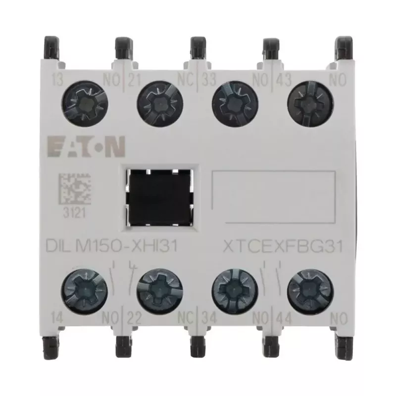 Eaton DILM150-XHI31 blocco contatti ausiliari, 3NO+1NC, montaggio frontale, morsetti a vite 277949