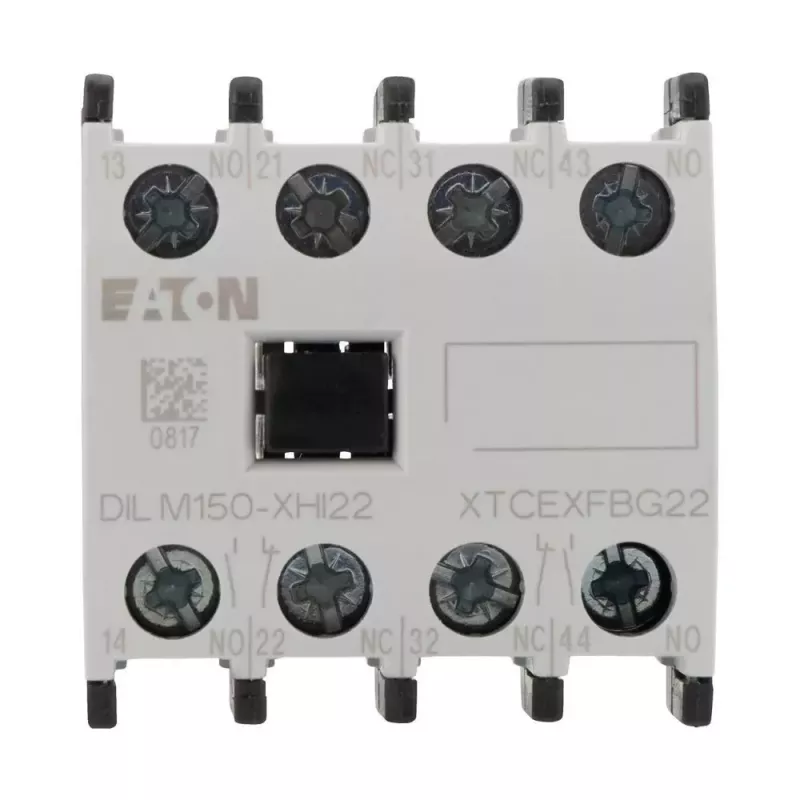 Eaton DILM150-XHI22 blocco contatti ausiliari, 2NO+2NC, montaggio frontale, morsetti a vite 277950