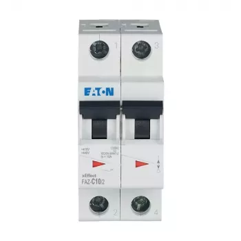 Eaton FAZ-C10/2 interruttore automatico (MCB), 10 A, 2 poli, tipo C, 400 V AC, 10 kA 278756
