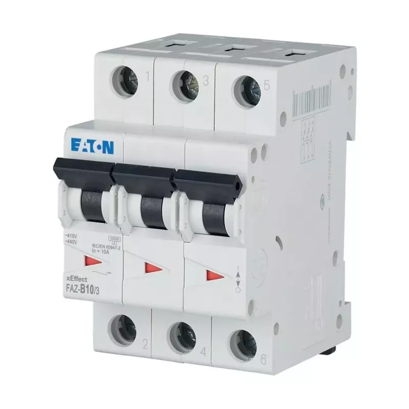 Eaton FAZ-B10/3 interruttore automatico tipo B, 10 A, 3 poli, 10 kA 278843