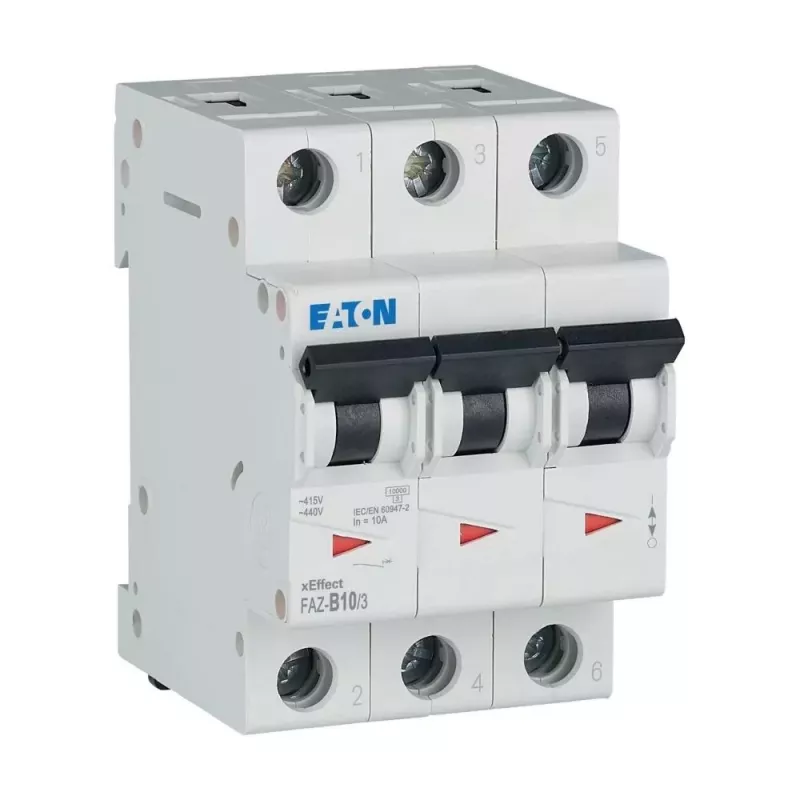 Eaton FAZ-B10/3 interruttore automatico tipo B, 10 A, 3 poli, 10 kA 278843