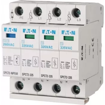 EATON SPCT2-335-3+NPE scaricatore di sovratensione tipo 2, 3 fasi + neutro + PE, 335 V AC, 40 kA Imax, guida DIN 167622