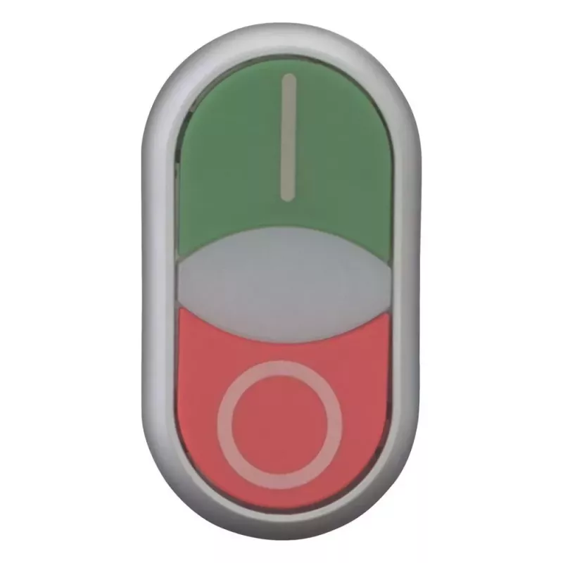 Eaton M22-DDLF-GR-X1 attuatore pulsante doppio, piatto, illuminato, verde/rosso 284814
