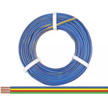 Donau Elektronik 418-50 treccia multifilo 4 x 0,14 mm², verde/rosso/giallo/blu, 50 m