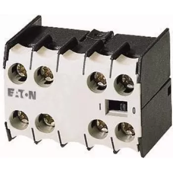 Eaton 02DILE blocco contatti ausiliari, 2NO+2NC, montaggio laterale, morsetti a vite, nero/bianco 010240