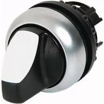 Eaton M22-WLK-W selettore a chiave, 2 posizioni a scatto, montaggio 22,5 mm, anello frontale titanio, chiave nera
