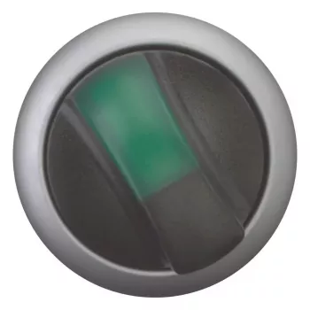 Eaton M22 attuatore rotativo, 3 posizioni, a scatto, manopola nera con ghiera argentata 284395