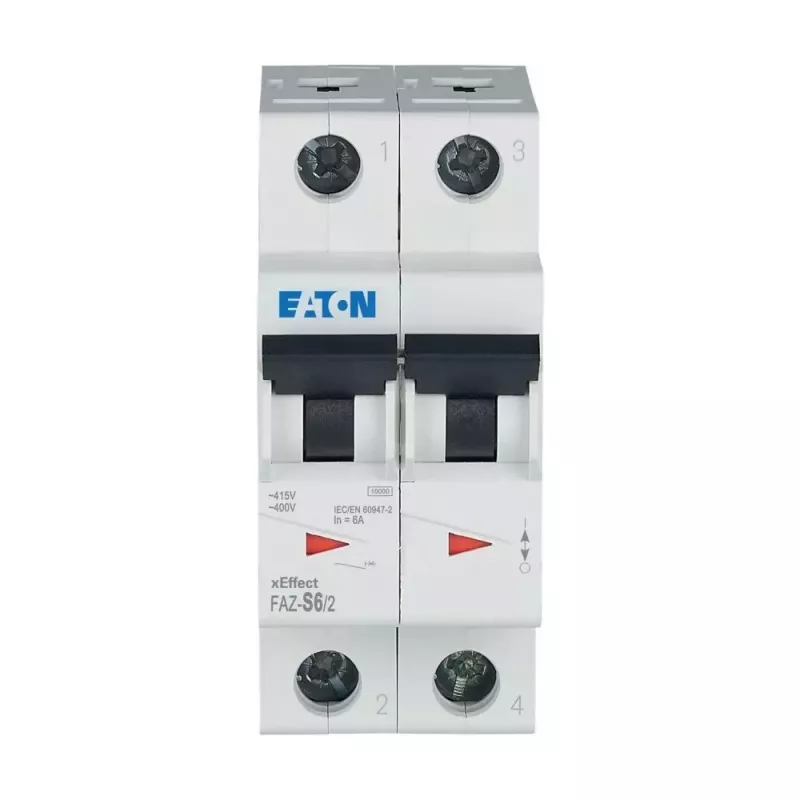 Eaton FAZ-S6/2 interruttore automatico magnetotermico Type-S 6A 2 poli 6kA 278809