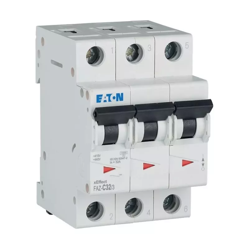 Eaton FAZ-C32/3 interruttore automatico magnetotermico tipo C, 32 A, 3 poli, 10 kA, guida DIN 278876