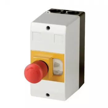 Eaton CI-PKZ01-PVT quadro di comando da parete con pulsante di emergenza, policarbonato, grigio chiaro, IP65, 158 x 80 x 177 mm 281406