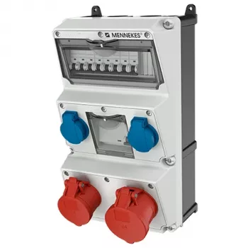 MENNEKES AMAXX combinazione di prese, IP44, 32 A, 400 V, 2x CEE + 2x Schuko, interruttore differenziale 930080