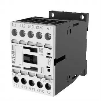 Eaton DILM15-01 contattore, 3 poli, 15 A, bobina 230 V AC, 1 contatto ausiliario NC 290093