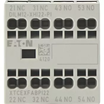 Eaton DILM12-XHI22 blocco contatti ausiliari, 2NO+2NC, montaggio frontale, morsetti a vite, per contattori DILM7-150 199458