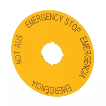 Eaton M22-XAK2 targhetta di segnalazione emergenza, gialla, 60 mm, dicitura emergenza 216466