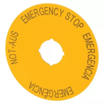 Eaton M22-XAK2 targhetta di segnalazione emergenza, gialla, 60 mm, dicitura emergenza 216466