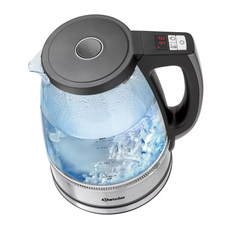 Bartscher bollitore in vetro 1,7L con 6 impostazioni di temperatura e display LED 200135