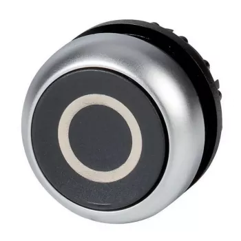 Eaton M22-D-S-X0 attuatore per pulsante, nero, a filo, a pressione, anello frontale in metallo, 22,5 mm 216609