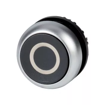 Eaton M22-D-S-X0 attuatore per pulsante, nero, a filo, a pressione, anello frontale in metallo, 22,5 mm 216609