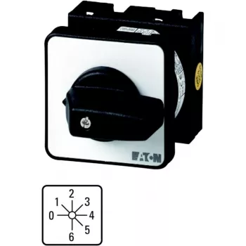 Eaton T0-3-8244/E interruttore di comando, 7 posizioni, 6,5 kW, 3 poli, maniglia nera