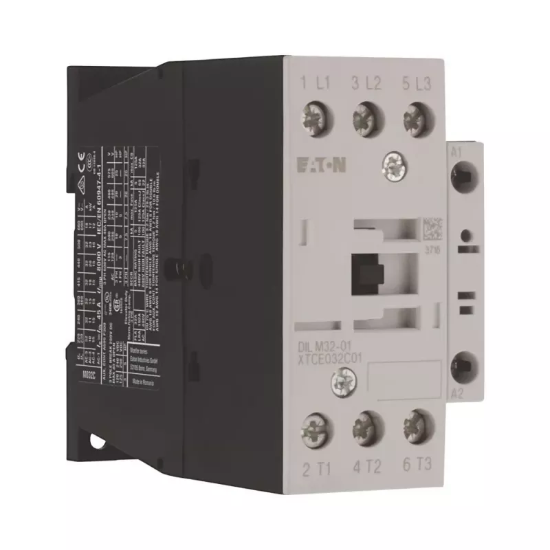 Eaton DILM32-01(RDC24) contattore, tripolare, 32 A, bobina 24-27 V DC, 1 NC contatto ausiliario 277306