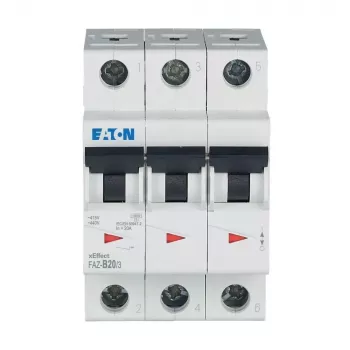 Eaton FAZ-B20/3 interruttore automatico 3 poli tipo B 20A 230/400V 278848
