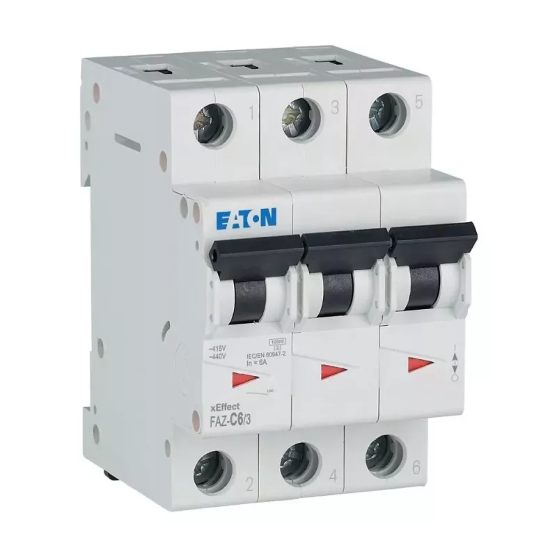 Eaton FAZ-C6/3 interruttore automatico (MCB) 6 A 3 poli con caratteristica C, 6 kA 278867