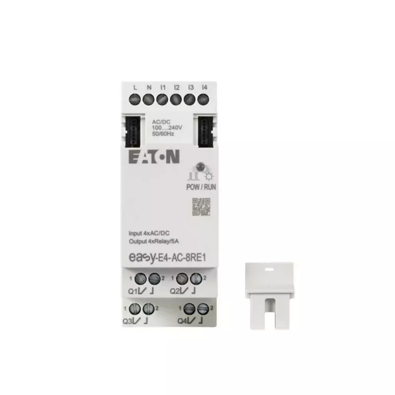 Eaton easyE4 PLC modulo di espansione I/O, 4 ingressi digitali, 4 uscite a relè EASY-E4-AC-8RE1