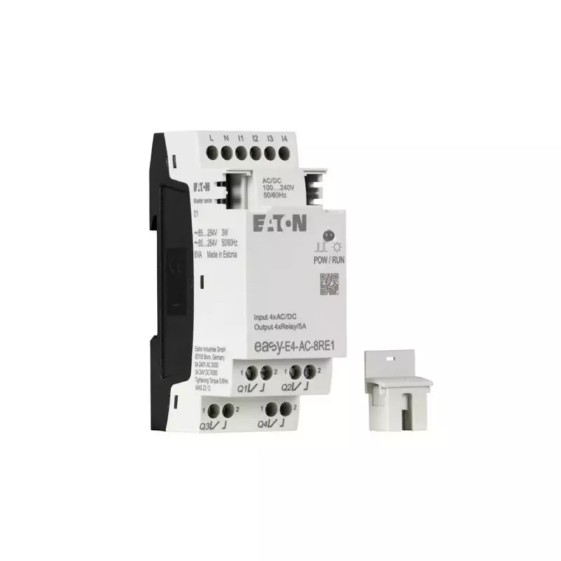 Eaton easyE4 PLC modulo di espansione I/O, 4 ingressi digitali, 4 uscite a relè EASY-E4-AC-8RE1