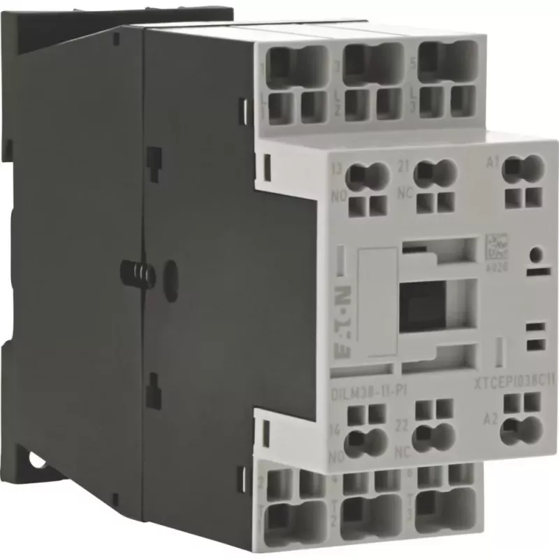 Eaton DILM38-11(RDC24) contattore 3 poli, 38 A AC-3, bobina 24 V DC, 1NO+1NC 199298