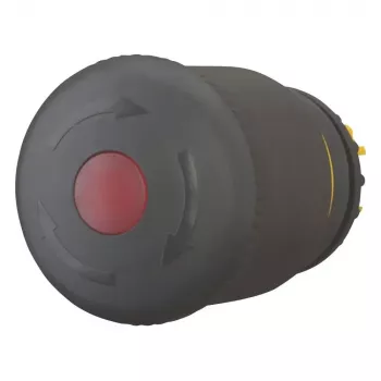 EATON M22S-PVLT attuatore pulsante di emergenza illuminato, sblocco a rotazione, testa a fungo nera, 38 mm, IP66/IP67/IP69K 271540