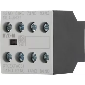 Eaton DILA-XHI31 blocco contatti ausiliari, 3 NO + 1 NC, morsetti a vite, montaggio frontale, nero/bianco 276427