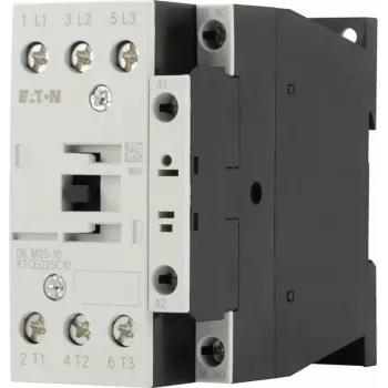 Eaton DILM25-10 24V 50Hz contattore di potenza tripolare, 25 A AC-3, 11 kW, 1 NO contatto ausiliario, morsetti a vite, montaggio su guida DIN, IP00 277119