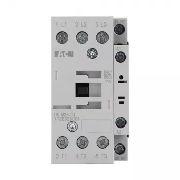 Eaton DILM25-01 contattore di potenza, tripolare, 25 A AC-3, 11 kW, bobina 230 V AC 50 Hz / 240 V AC 60 Hz, 1 NC contatto ausiliario 277164