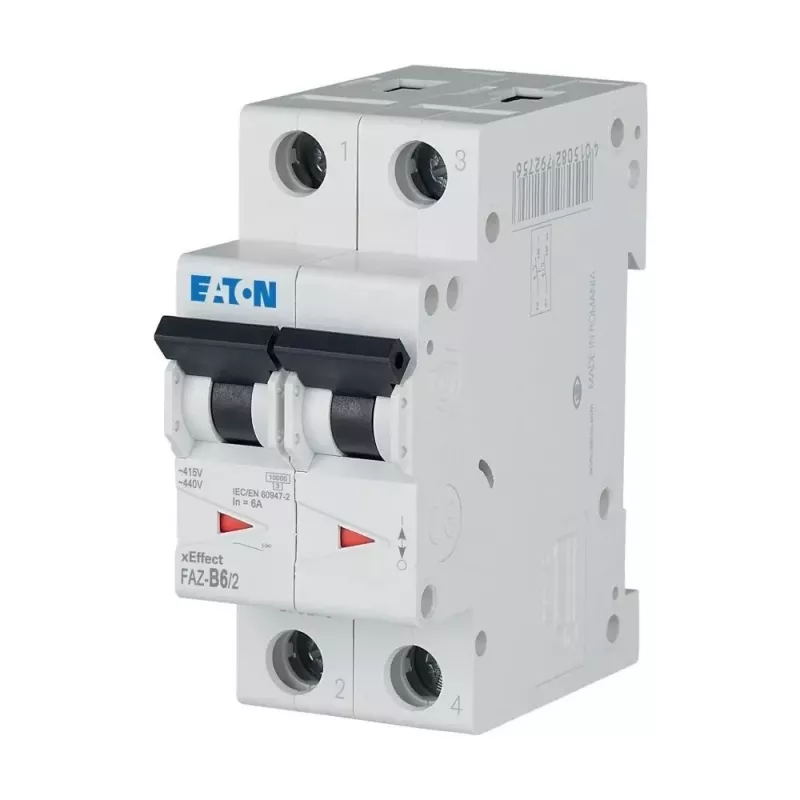 Eaton FAZ-B6/2 interruttore automatico (MCB), 2 poli, 6 A, tipo B, 10 kA 278728