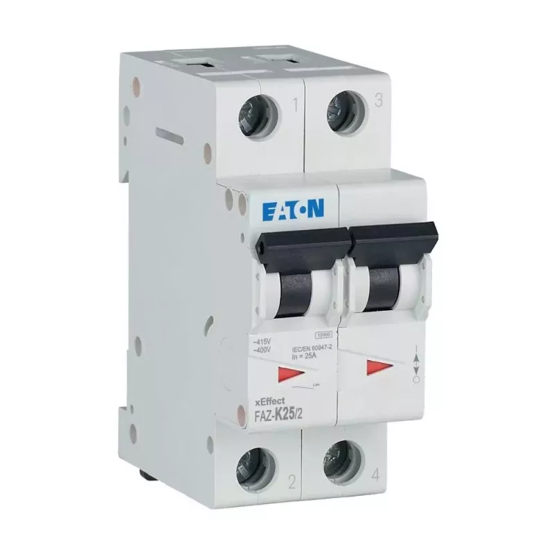 EATON FAZ-K25/2 Interruttore automatico magnetotermico (MCB), curva K, 25 A, 2 poli, 10 kA 278800