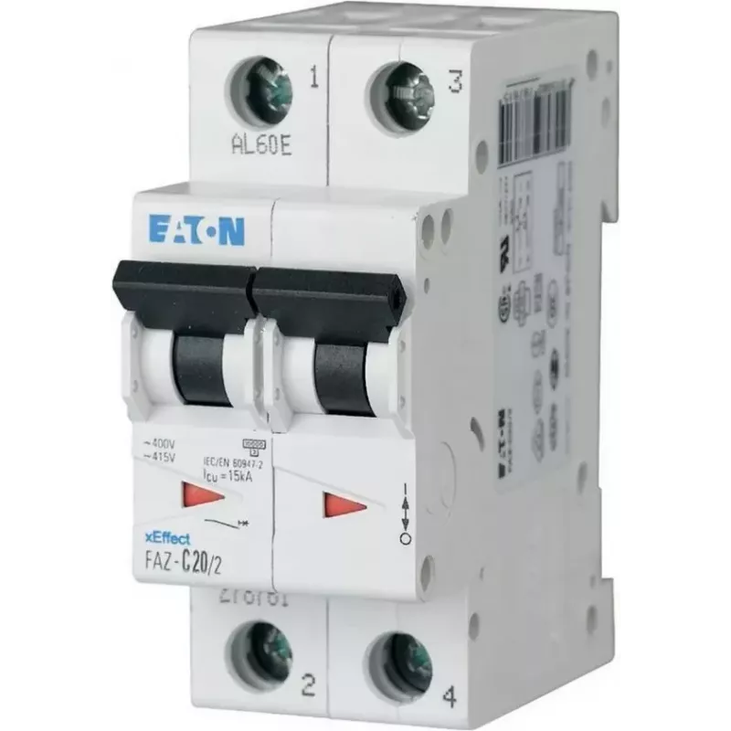 EATON FAZ-K25/2 Interruttore automatico magnetotermico (MCB), curva K, 25 A, 2 poli, 10 kA 278800