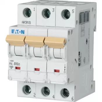 Eaton PXL-B13/3 Interruttore automatico magnetotermico (MCB), 3 poli, 13 A, curva B, 10 kA, guida DIN 236382