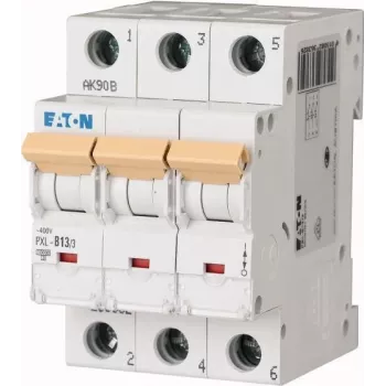 Eaton PXL-B13/3 Interruttore automatico magnetotermico (MCB), 3 poli, 13 A, curva B, 10 kA, guida DIN 236382