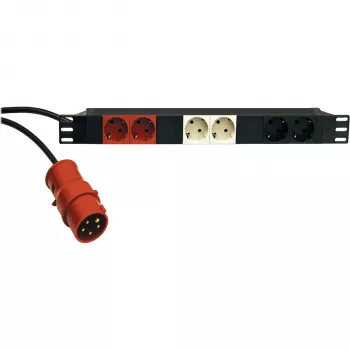 KÖNIG & MEYER 19-Power Box 1U PDU 8 prese Schuko, 16 A, nero 28664-000-55