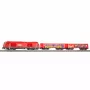 PIKO 57033 H0 set di avvio per bambini treno merci ÖBB Rh 2016 con due carri Eaos aperti