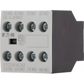 Eaton DILA-XHI40 blocco contatti ausiliari, 4 NO, montaggio frontale, morsetti a vite, nero/bianco 276428