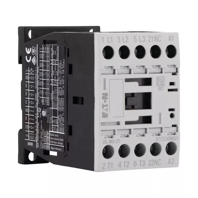 Eaton DILM9-01 contattore, 3 poli, 9 A, bobina 24 V AC 276729