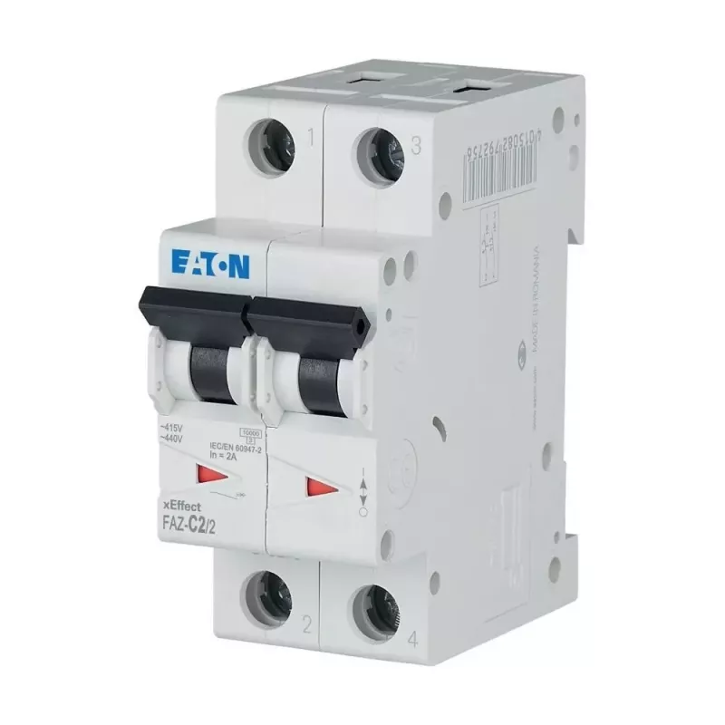 Eaton FAZ-C2/2 interruttore magnetotermico miniaturizzato, tipo C, 2 A, 2 poli 278748