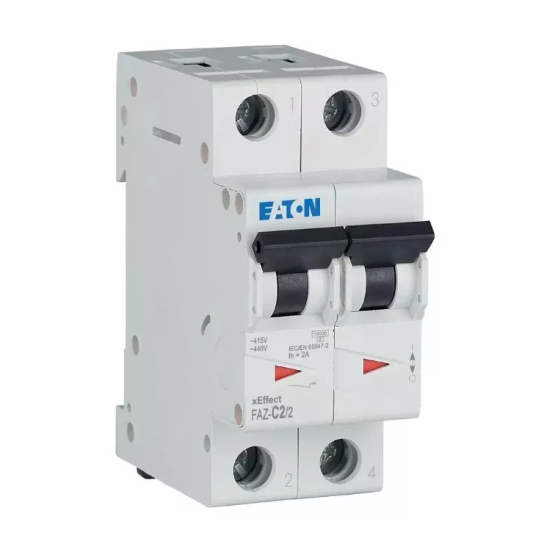 Eaton FAZ-C2/2 interruttore magnetotermico miniaturizzato, tipo C, 2 A, 2 poli 278748