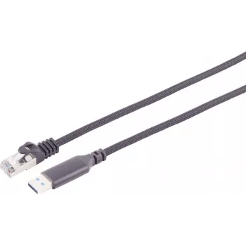 S CONN MAXIMUM CONNECTIVITY cavo adattatore USB-A su RJ45 Gigabit Ethernet, 3m, nero 14-52045