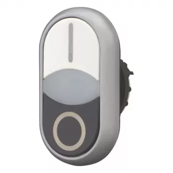Eaton M22-DDLF-WS-X1 pulsante doppio, piatto, illuminato, bianco/nero, 1NO+1NC, connessione a vite 284816