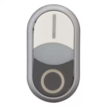 Eaton M22-DDLF-WS-X1 pulsante doppio, piatto, illuminato, bianco/nero, 1NO+1NC, connessione a vite 284816
