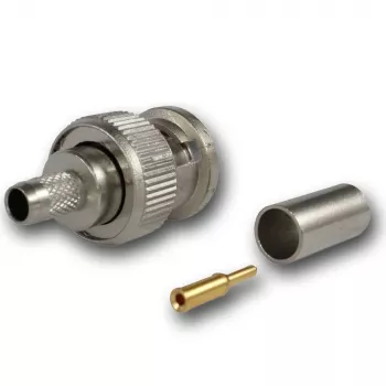Telegärtner Connettore maschio BNC a crimpare 50 Ohm per RG-58 C/U, dritto, dorato/nichelato, 1 pezzo J01000A1255Z