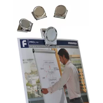 FRANKEN HMC35 clip magnetica, 40 x 35 mm, forza di tenuta 500 g, argento