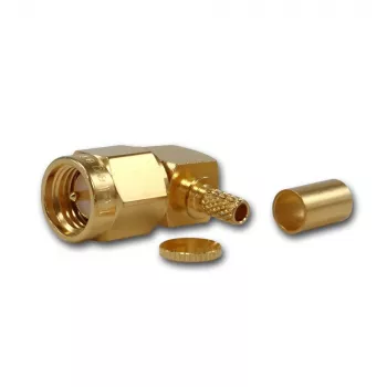 Telegärtner connettore maschio SMA angolare a crimpare per RG-316, oro, confezione da 5 (J01150A0071)